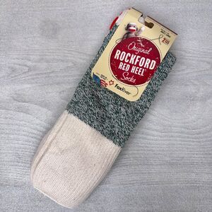 Two Pairs GREEN Rockford Red Heel Socks LARGE Sock Monkey USA Fox River Mills